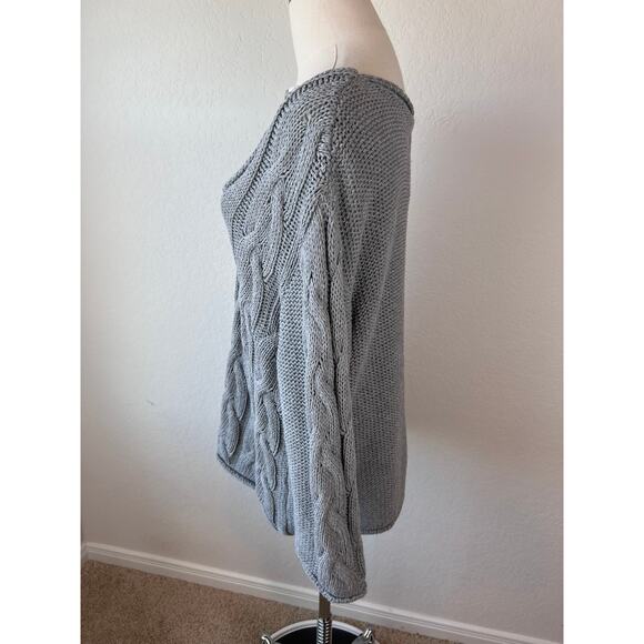 BDG Chunky Oversized Cable Knit Sweater V Neck Gray Grunge size Medium - Picture 6 of 8
